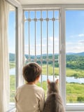 PenGüven 5 Çubuklu- Ayarlanabilir Portatif Pencere Korkuluğu (min 85 cm - max 155 cm) Pencere Güvenlik Sistemleri-Antrasit