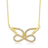 925 Ayar Gümüş Melek Kanadı Sonsuzluk Kadın Gümüş Kolye