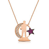 925 Ayar Gümüş Ay Yıldız Asker Gümüş Kolye