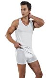 Beyaz 140 Erkek Atlet Boxer Takım