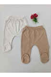 4'lü Ayaklı Bebek Pantalon 0-3 Ve 3-6 Ay Kız Erkek Bebek Takımı Hediyelik %100 Pamuklu Yenidoğan