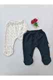 4'lü Ayaklı Bebek Pantalon 0-3 Ve 3-6 Ay Kız Erkek Bebek Takımı Hediyelik %100 Pamuklu Yenidoğan