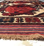 Afgan Berceste Sumak Kilim Üzerine Kabartma El Dokuması  Yün Halı 128x188