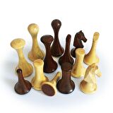 El Yapımı Şimşir Ahşap Modern Satranç Taşı 77mm