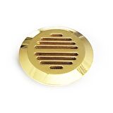 Humidor Puro Kutusu Nemlendirici Haznesi Yuvarlak Metal Sarı 37mm