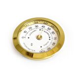 Analog Higrometre Nem Ölçer Humidor Puro Kutusu İçin Metal Çerçeve Sarı-Beyaz 37mm