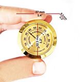 Analog Higrometre Nem Ölçer Humidor Puro Kutusu İçin Metal Çerçeve Sarı 37mm