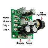 12V-40V Kademesiz Motor Hız Regülatörü 12V-40V 10A