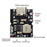 Type-C 5V 2A Güç Modülü Şarj ve Deşarj Entegre Modül 4.2/4.35V Lithium Battery Uyumlu