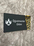 Öğretmenler Odası Kapı Yönlendirme Levhası Oda İsimliği 24x12 Cm