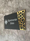 Öğretmenler Odası Kapı Yönlendirme Levhası Oda İsimliği 24x12 Cm