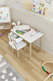 Montessori Çocuk Masası-oyun Masası-aktivite Masası-etkinlik Masası Takımı 2 Tavşan Sandalye