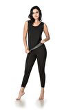 Kadın Siyah Termal Tayt Ve Atlet Takım