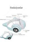 Kablosuz Kedi Kulaklık Işıklı Kulaküstü Mikrofonlu Bluetooth Hafıza Kartı Girişli Çocuk Kulaklığı