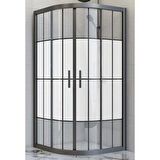 Durul Duşakabin Oval Siyah Çizgi Ortası Buzlu 5mm Yükseklik 190 Cm