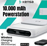 YENİ NESİL POWERBANK KENDİNDEN KABLOLU VE KABLOSUZ 10000 mAh 7.5W GÜÇLÜ VE MODERN TASARIM