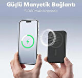 MAGSAFE UYUMLU POWERBANK 5000 mAh  (BEYAZ) MODERN TASARIM ULTRA GÜÇLÜ VE DAYANIKLI