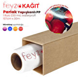 Feyza Kağıt® Microporous Parlak Glossy PP Film Yapışkanlı Waterprof 230 Mic 107cm x 50 mt (1 Rulo)