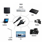 Radyo TV Laptop Teyp PS3 PS4 XBOX Lamba Kamera Adaptör Yazıcı Güç Kablosu 2 pin Kablo