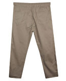 Erkek 118 -156 Kilo Arası İçin Uygun Lastikli Paça Bağcıklı Battal Boy Gabardin Pantolon Bej