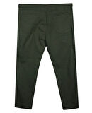 Erkek 118 -156 Kilo Arası İçin Uygun Lastikli Paça Bağcıklı Battal Boy Gabardin Pantolon Haki