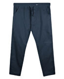 Erkek 118 -156 Kilo Arası İçin Uygun Lastikli Paça Bağcıklı Battal Boy Gabardin Pantolon İndigo