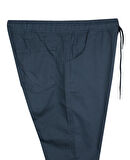 Erkek 118 -156 Kilo Arası İçin Uygun Lastikli Paça Bağcıklı Battal Boy Gabardin Pantolon İndigo