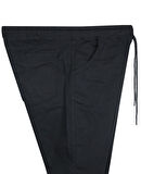 Erkek 118 -156 Kilo Arası İçin Uygun Lastikli Paça Bağcıklı Battal Boy Gabardin Pantolon Siyah