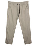 Erkek 118 -156 Kilo Arası İçin Uygun Lastikli Paça Bağcıklı Battal Boy Gabardin Pantolon Taş