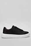 Lufian Tommy Siyah Beyaz Erkek Deri Sneaker
