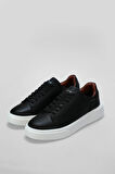 Lufian Tommy Siyah Beyaz Erkek Deri Sneaker