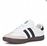 UNİSEX BEYAZ SİYAH TERMO TABAN YANI ŞERİTLİ BAĞCIKLI SPOR AYAKKABI