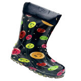 İÇİ TERMAL TÜYLÜ DIŞI LASTİK UZUN ÇİZME SU GEÇİRMEZ DAYANIKLI KAYMAZ TABAN (24-37 NUMARA)