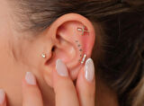 Fores 0,17ct Baget Pırlanta Piercing-Tragus
