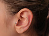 Baguette 0,06ct Baget Pırlanta Piercing-Tragus