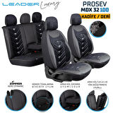 Mazda Cx3 Lüx OTO KOLTUK KILIFI Ön Arka Takım Deri Kadife Detaylı Prosev SİYAH GRİ