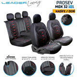 SsanYoung XLV Lüx OTO KOLTUK KILIFI Ön Arka Takım Deri Kadife Detaylı Prosev SİYAH KIRMIZI