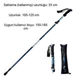 Hafif Katlanabilir Trekking Baton 105-125cm Ayarlanabilir, Taşınabilir