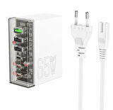 Peeq N36 PD Hızlı Şarj İle 65W 3 Adet Type-C ve 3 Adet USB Şarj Aleti