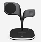 Magsafe Apple Kablosuz Şarj Standı -15W Hızlı Şarj (İphone/Watch/Airpods) Masaüstü Stand