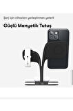 Magsafe Apple Kablosuz Şarj Standı -15W Hızlı Şarj (İphone/Watch/Airpods) Masaüstü Stand