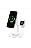 Magsafe Apple Kablosuz Şarj Standı -15W Hızlı Şarj (İphone/Watch/Airpods) Masaüstü Stand