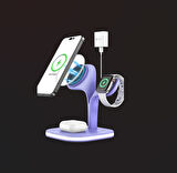 Magsafe Apple Kablosuz Şarj Standı -15W Hızlı Şarj (İphone/Watch/Airpods) Masaüstü Stand