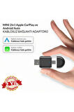 Carplay Usb ve Type-c 2in1 Araç Multimedya Adaptörü Yeni Tasarım Mini Kablosuz İOS ANDROİD Uyumlu