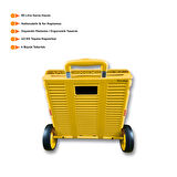 Portakap 4 Büyük Tekerlekli, Merdiven Çıkabilir, 40 Kg Taşıma Kapasiteli, 55 Litre Sarı Katlanır Alışveriş Arabası