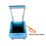 Portakap Ultra Geniş, 8 Tekerlekli, 85 Lt Mavi Katlanır Alışveriş Arabası - Merdiven Çıkan, USB Port Girişli ve Bardak Tutuculu