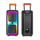 Büyük Boy Bluetooth Hoparlör Kablosuz Mikrofon Kumanda Tekerlek USB BT TF FM Destekli Party Speaker