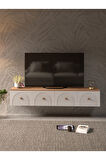Bohem Şık 180 Cm 4 Kapaklı Mdf Kapak Duvar Tv Ünitesi