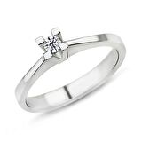 0.19 Karat F Renk Pırlanta Tektaş Yüzük PR297