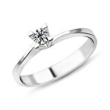 0.21 Karat F Renk Pırlanta Tektaş Yüzük PR346